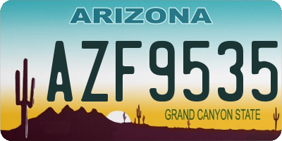 AZ license plate AZF9535