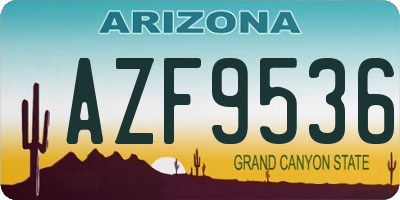 AZ license plate AZF9536