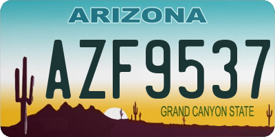 AZ license plate AZF9537
