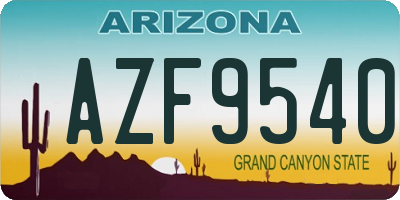 AZ license plate AZF9540