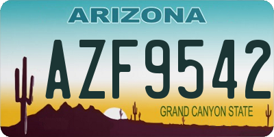 AZ license plate AZF9542