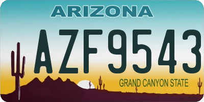 AZ license plate AZF9543