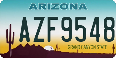 AZ license plate AZF9548