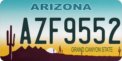 AZ license plate AZF9552