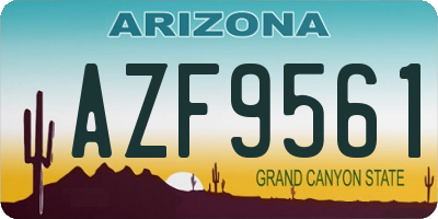 AZ license plate AZF9561