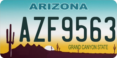 AZ license plate AZF9563