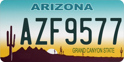 AZ license plate AZF9577