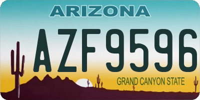 AZ license plate AZF9596