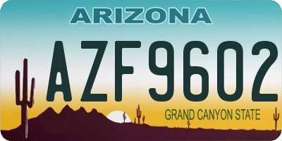 AZ license plate AZF9602