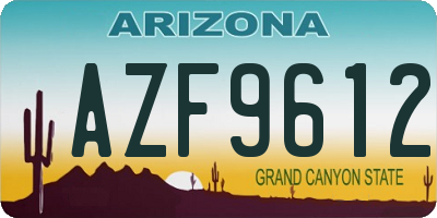 AZ license plate AZF9612