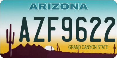 AZ license plate AZF9622