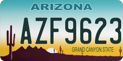 AZ license plate AZF9623