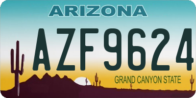 AZ license plate AZF9624