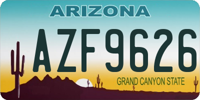 AZ license plate AZF9626