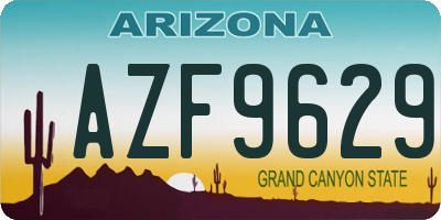 AZ license plate AZF9629
