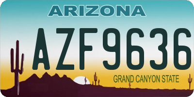 AZ license plate AZF9636