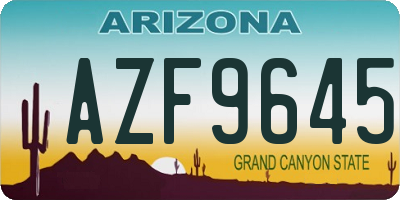 AZ license plate AZF9645