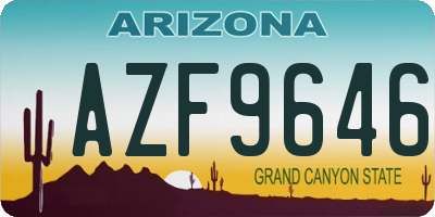 AZ license plate AZF9646