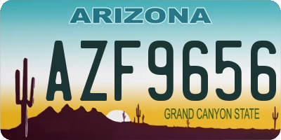 AZ license plate AZF9656