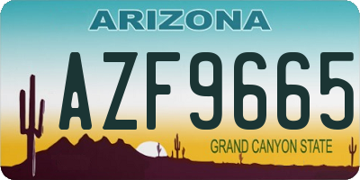 AZ license plate AZF9665