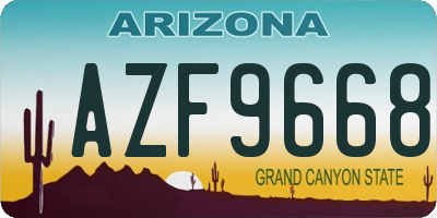 AZ license plate AZF9668