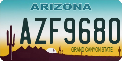 AZ license plate AZF9680
