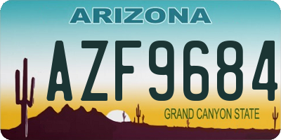 AZ license plate AZF9684