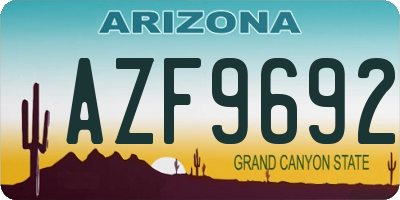 AZ license plate AZF9692