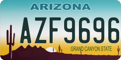 AZ license plate AZF9696