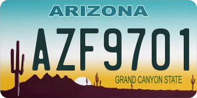 AZ license plate AZF9701