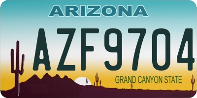 AZ license plate AZF9704