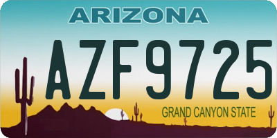 AZ license plate AZF9725