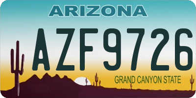AZ license plate AZF9726
