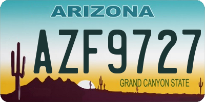 AZ license plate AZF9727