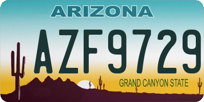 AZ license plate AZF9729