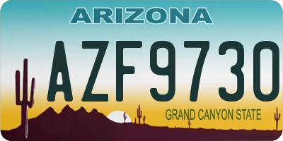 AZ license plate AZF9730