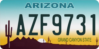 AZ license plate AZF9731