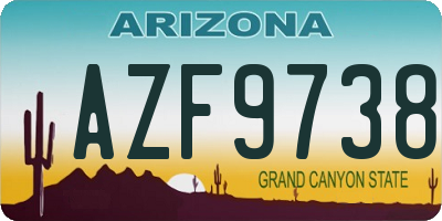 AZ license plate AZF9738