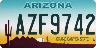 AZ license plate AZF9742