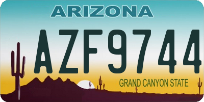 AZ license plate AZF9744