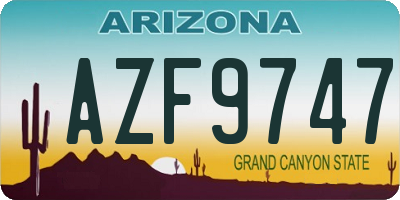 AZ license plate AZF9747