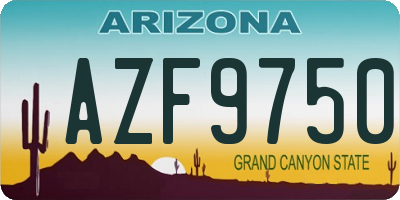 AZ license plate AZF9750