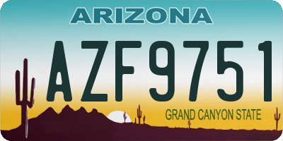 AZ license plate AZF9751