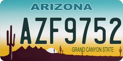 AZ license plate AZF9752