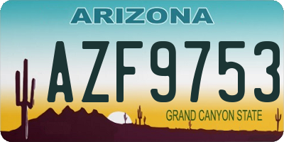 AZ license plate AZF9753