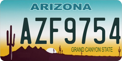 AZ license plate AZF9754