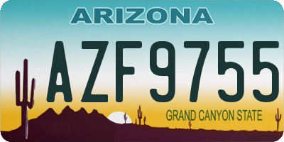 AZ license plate AZF9755