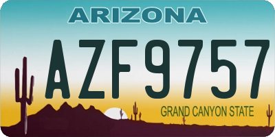 AZ license plate AZF9757