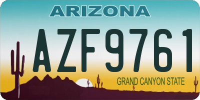 AZ license plate AZF9761