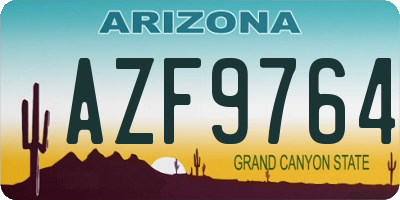 AZ license plate AZF9764